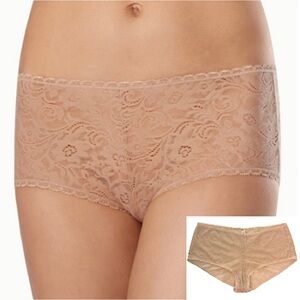 Soma Pale Nude Enticing Allover Lace Boyshort - No Show Panties in Stretch Lace